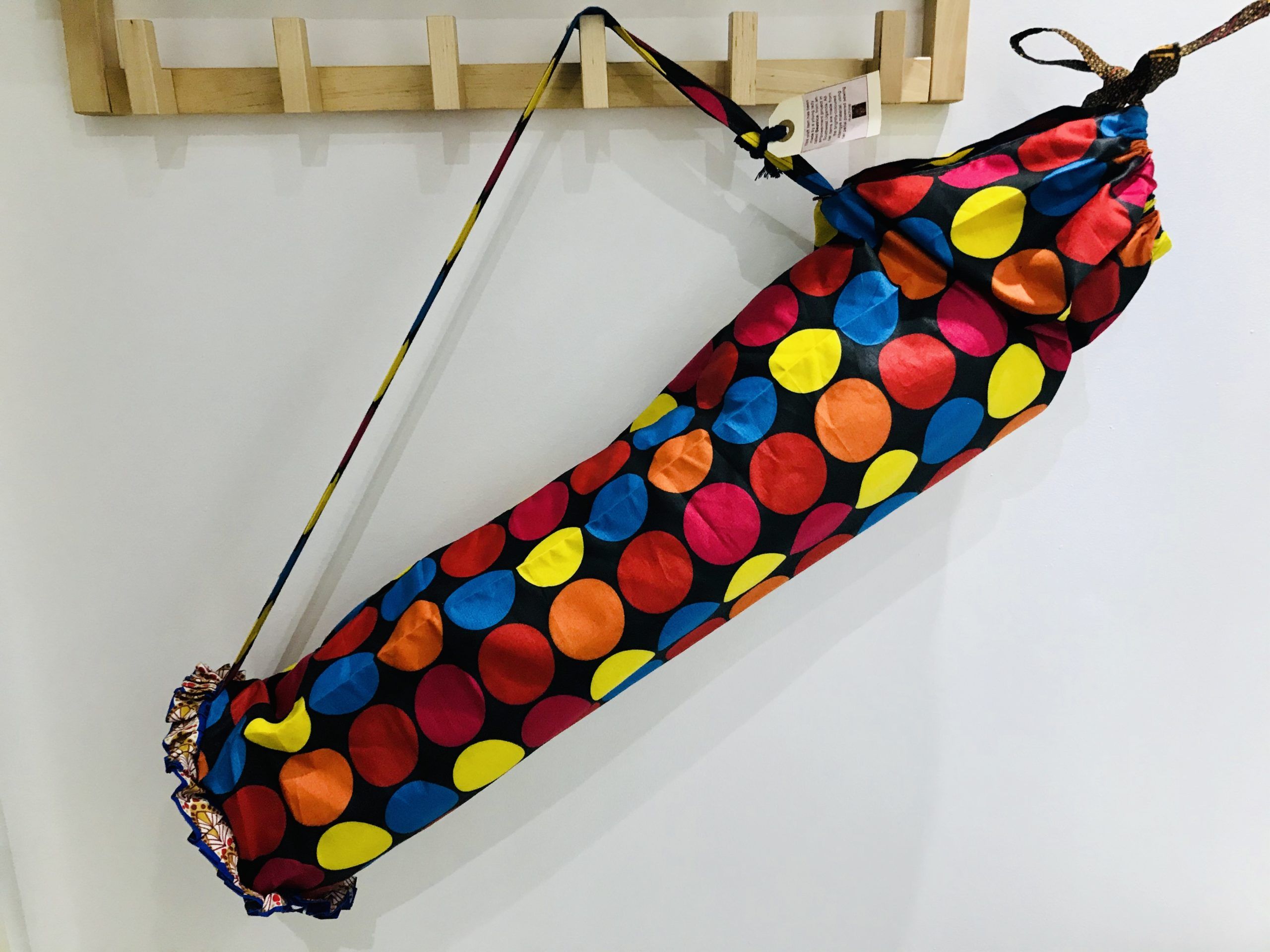 African ‘kitengye’ fabric exercise mat bags – polka dot 1