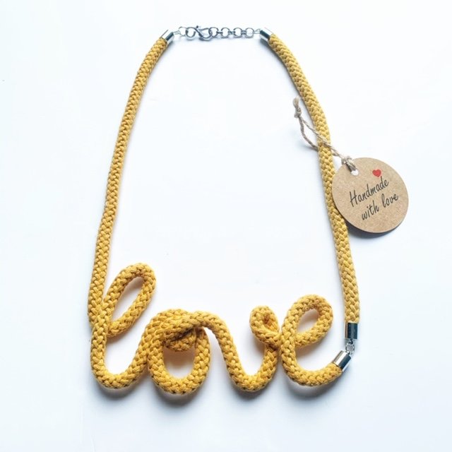 Love Necklace – Yellow – Handmade by Tinni
