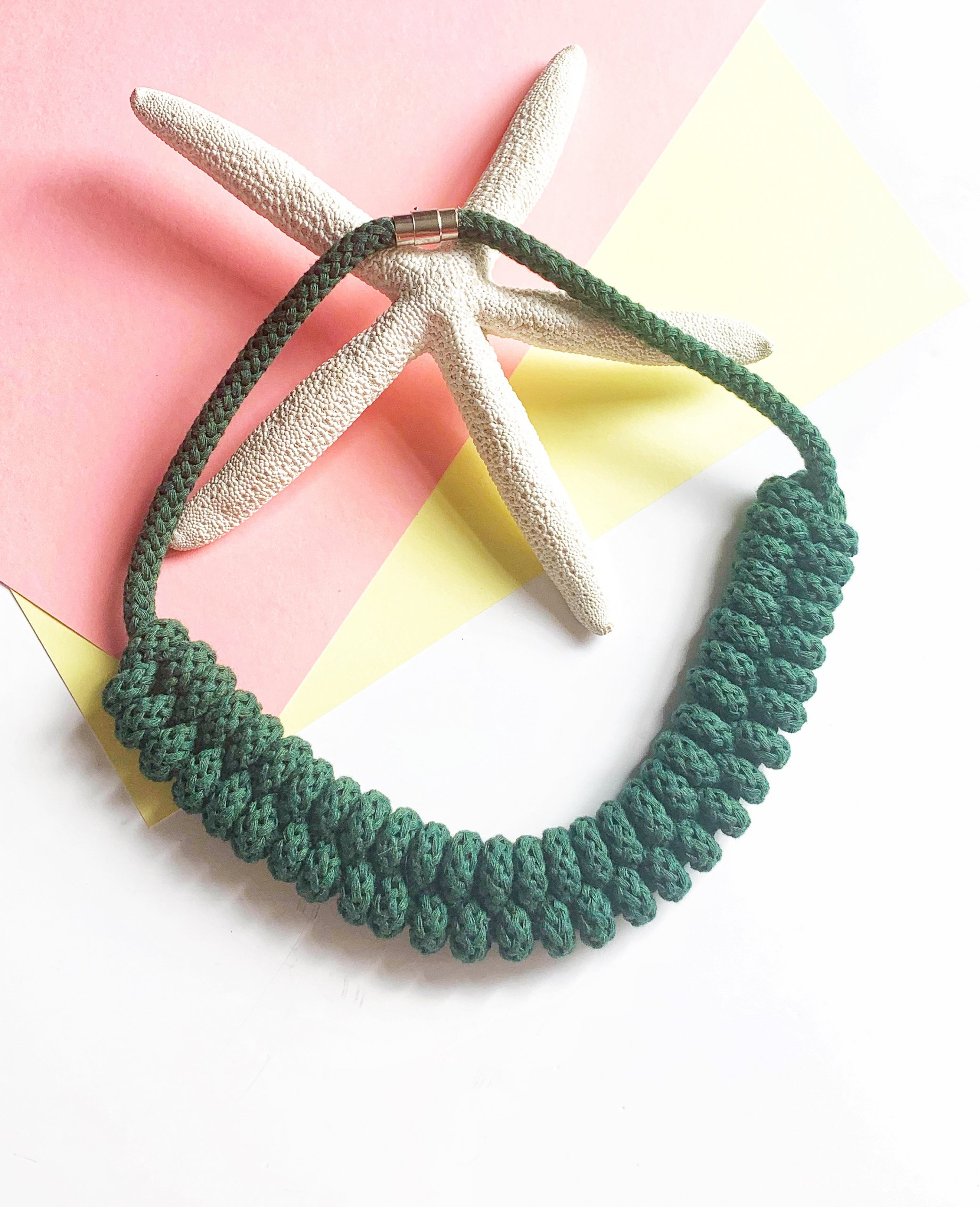 Maya Necklace by Handemade by Tinni in Forest Green 2