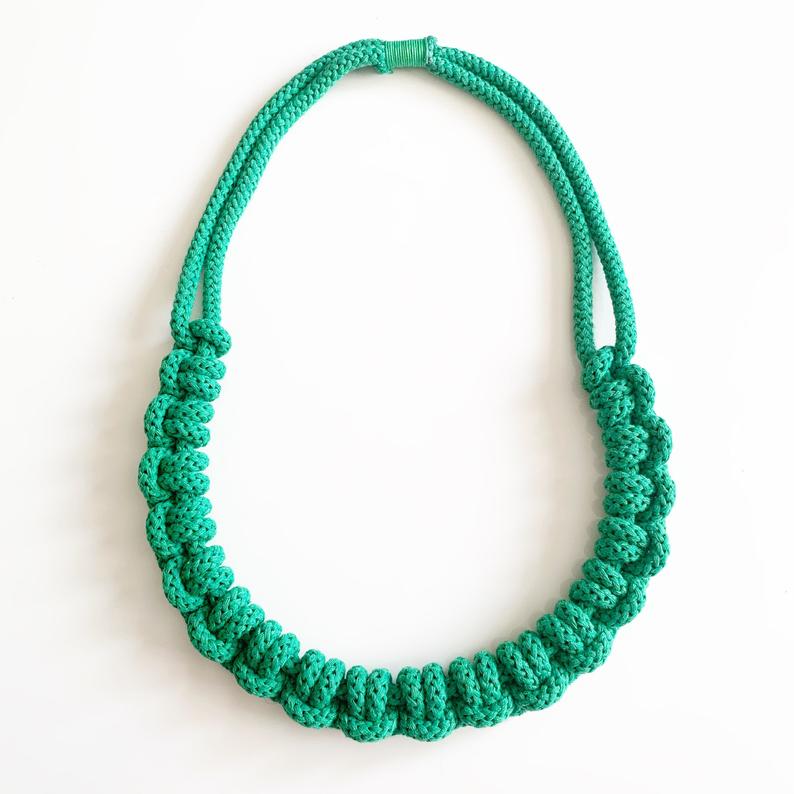 The Knotty Necklace – Lime Green – Handmade By Tinni – Lifestyle Shot (22)